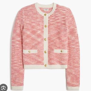 J. Crew Striped Pink and White Lady Jacket Cardigan